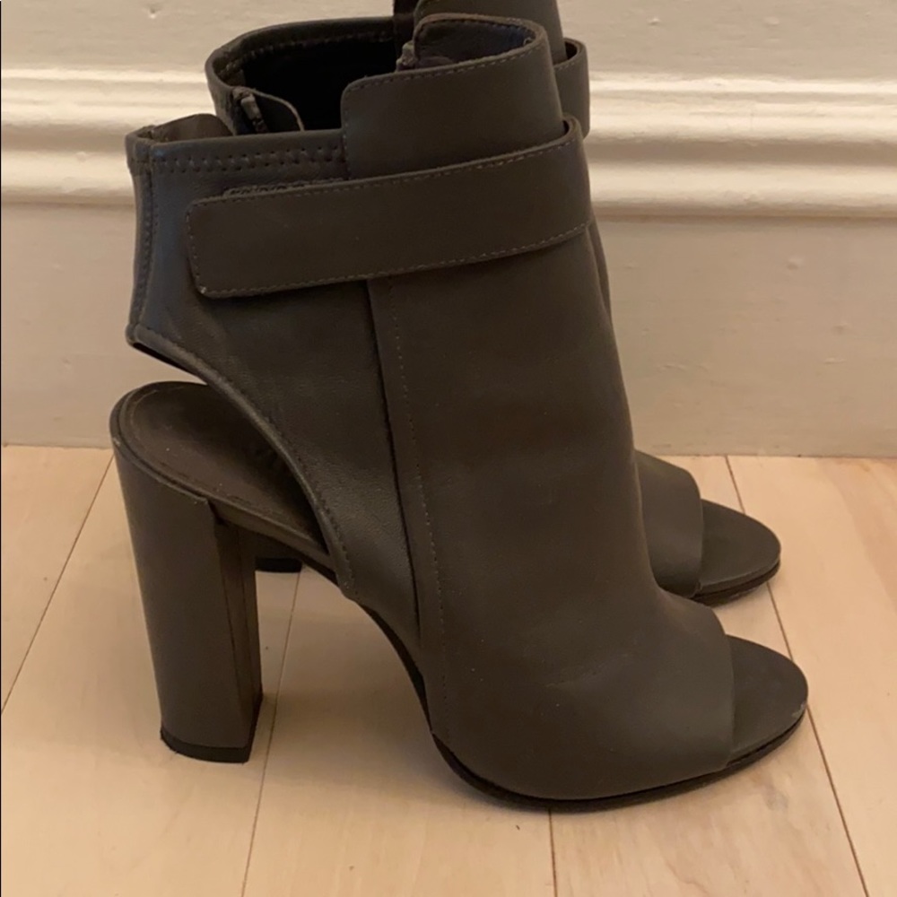 Vince peep toe leather booties. 6.5